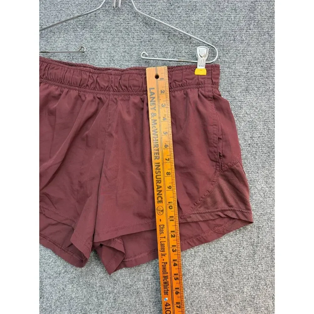 Athletic Works Girls L 12-14 Maroon Athletic Running Shorts Elastic Waist